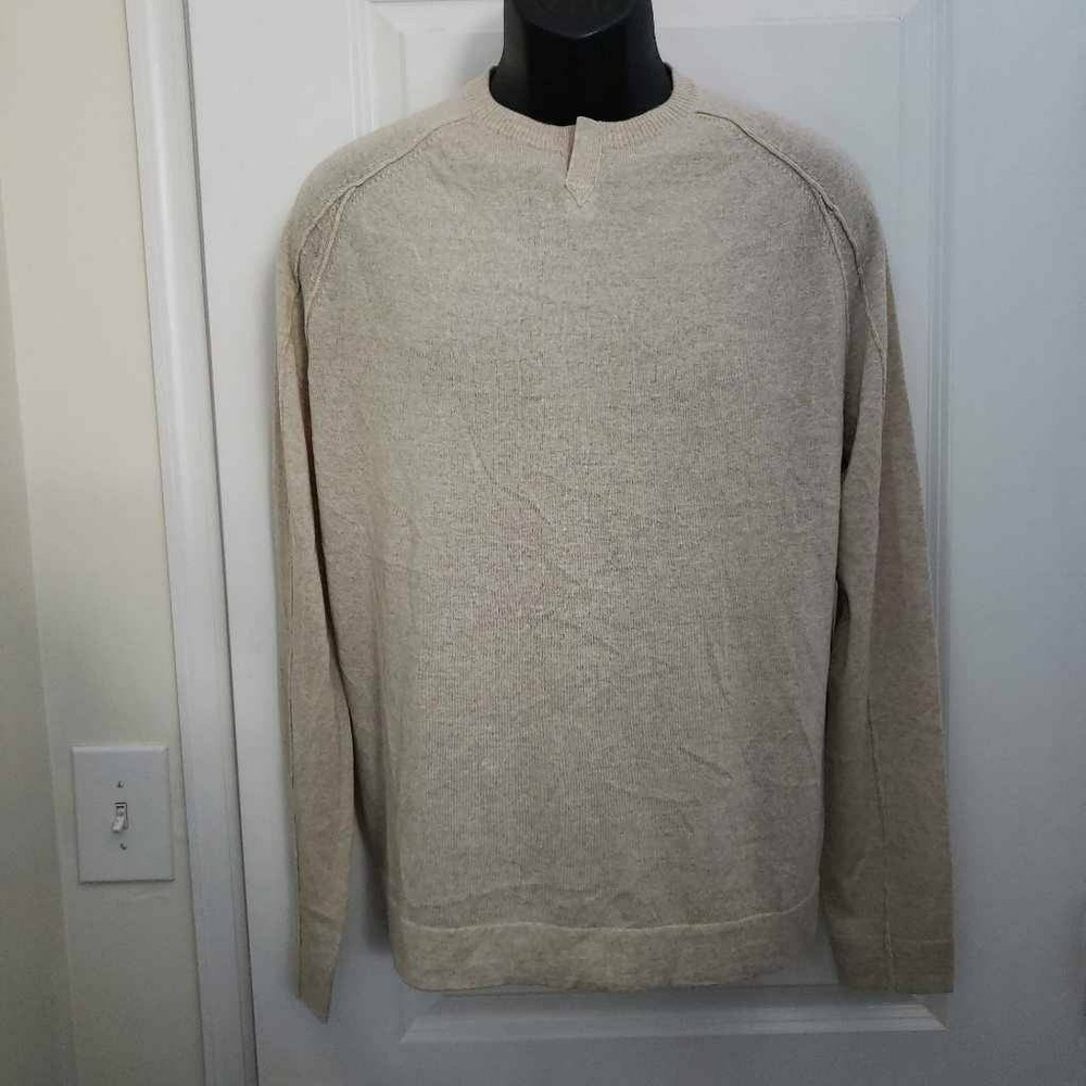 Good Man Womens Pullover Sweater Beige Merino Wool‎ Marled Long Sleeve M New